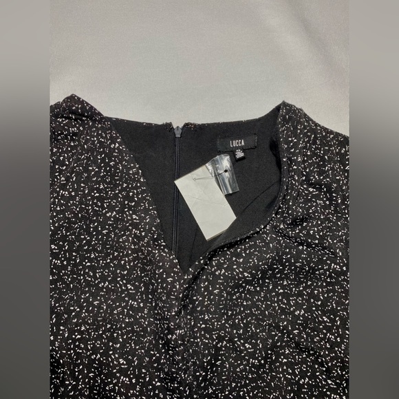 Tie V-Neck Dress - WHITE SPECKLE lined - Picture 11 of 17